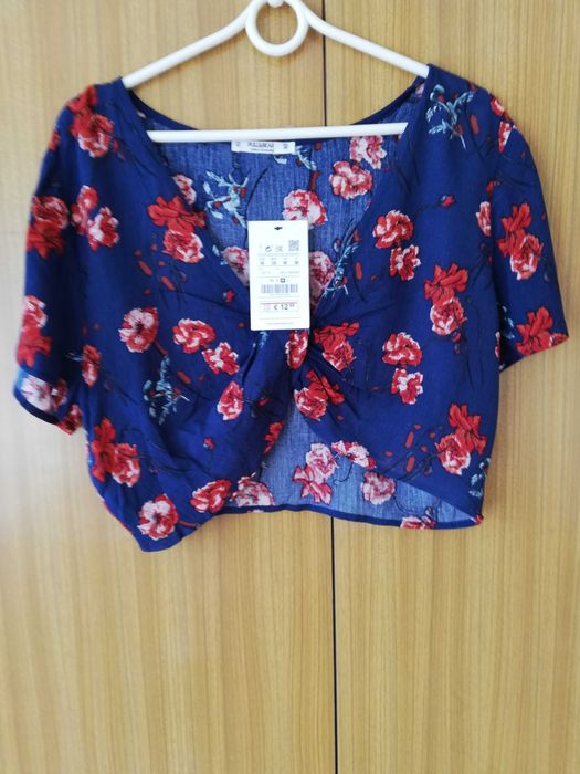Pull&bear nowy z metką kwiatowy crop top bluzka 38