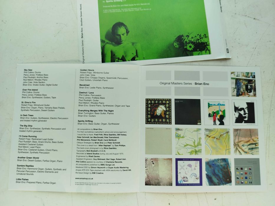 Okładka CD Brian Eno Another Green World poligrafia OP+OT bez płyty !