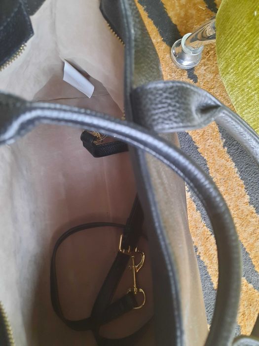 Torebka torba teczka Trudsardi Jeans czarna skóra  ekologiczna