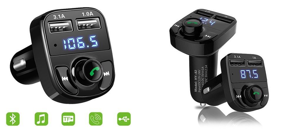 Transmiter FM bluetooth dual rozmowy ładowanie MP3