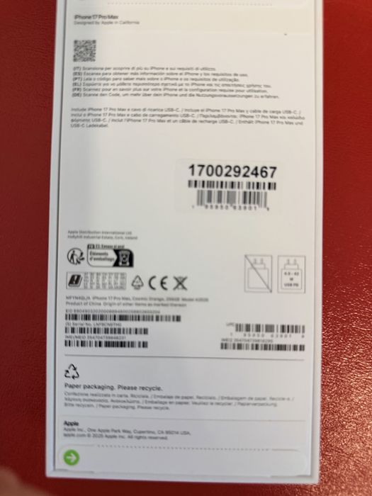 Iphone 17 pro max 256GB Selado