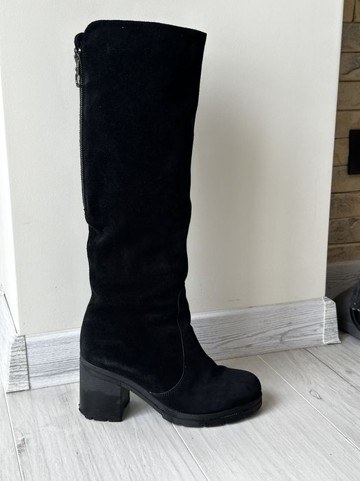 Замшеві чоботи Kluchini ботфорти