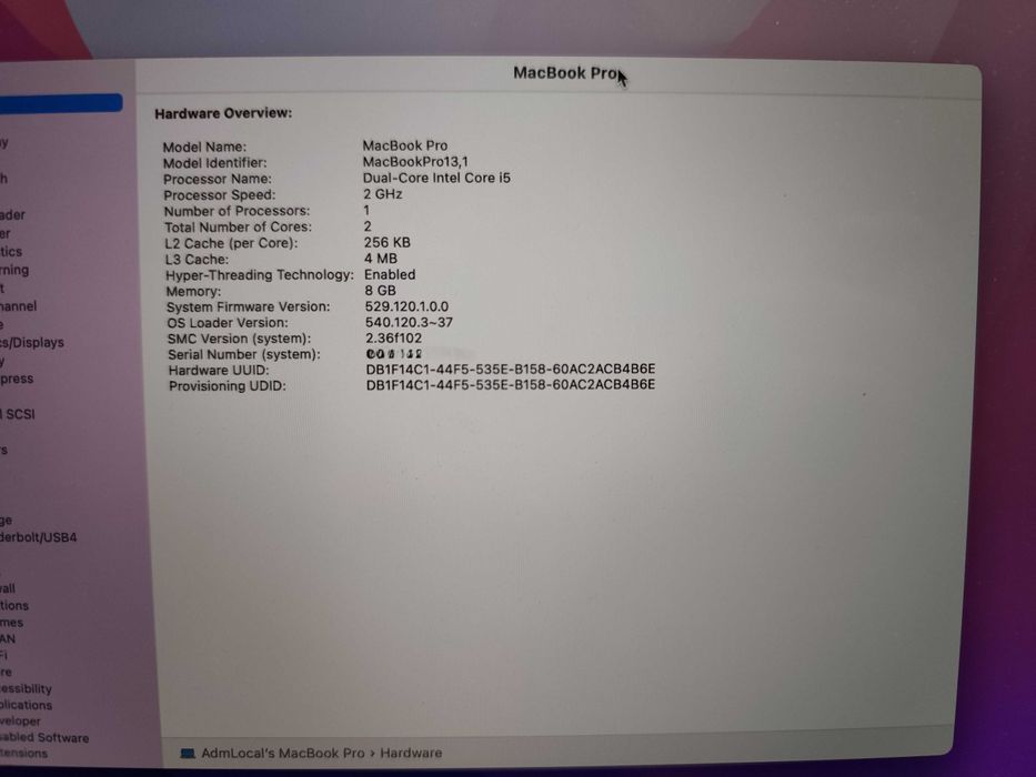 Macbook PRO A1708