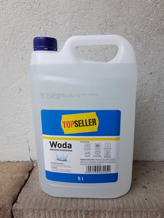 Woda destylowana, demineralizowana