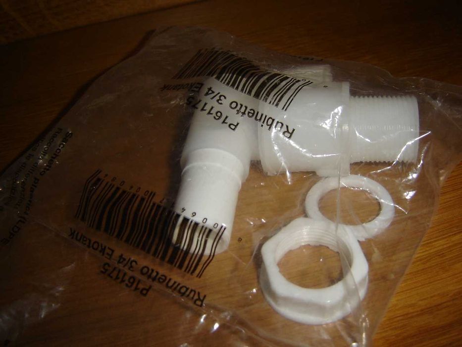 Kranik z zaworem 3/4 do beczki na wodę, nowy -tanio!