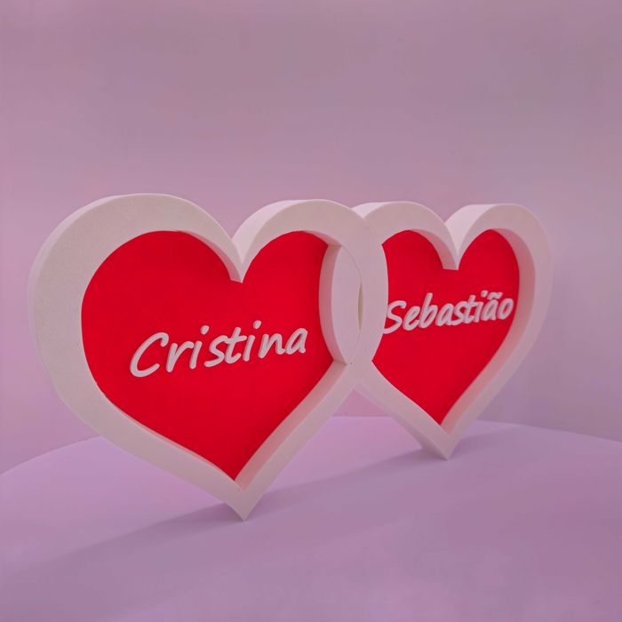 Dia Dos Namorados Dois Corações 3d