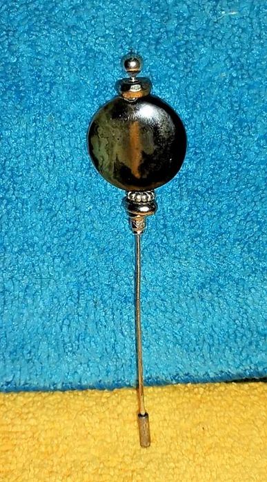 ALFINETE DE CHAPÉU ANTIGO/VINTAGE DE ÁGATA - ANOS 60