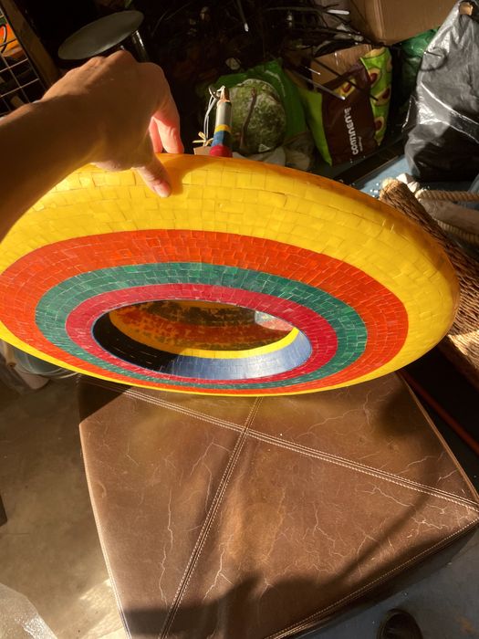 Candeeiro de Tecto Feito à Mão / Resina Cores  / Peça única