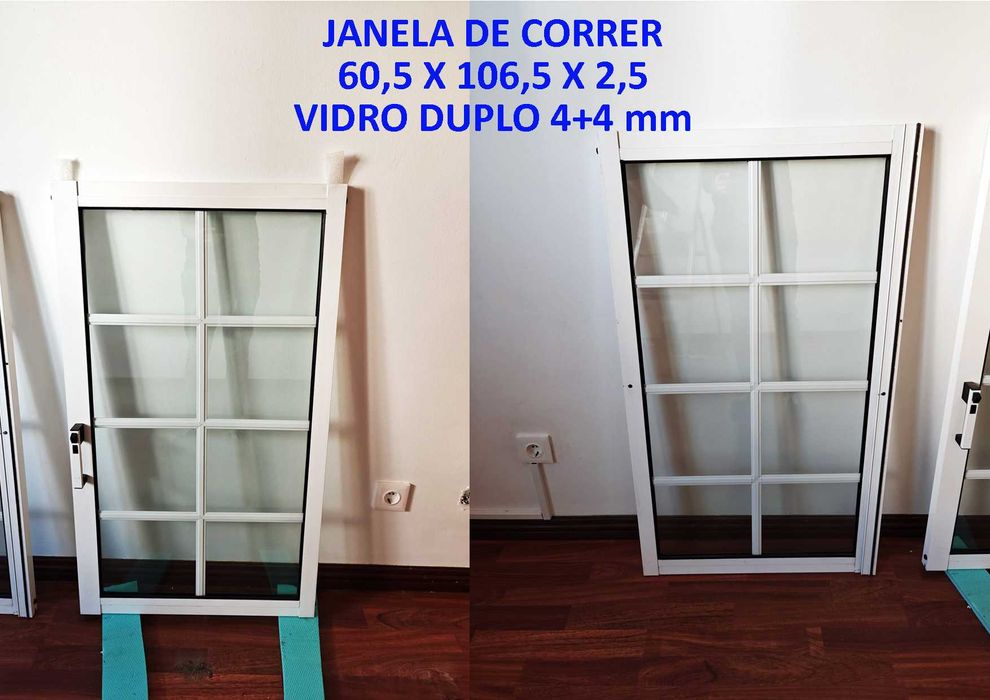 Conjunto de Janelas de alumínio branco com vidro duplo