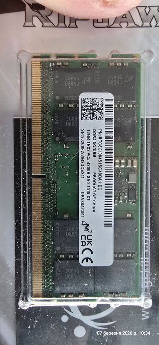 DDR5 SODIMM 16GB RAM пам'ять для ноутбуків