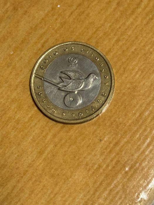 Moeda Portugal 200$00 1999 Unicef Bela