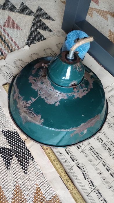 Candeeiro Esmaltado Industrial Vintage