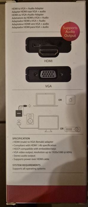 Sitecom CN-351 HDMI na VGA z adapterem audio