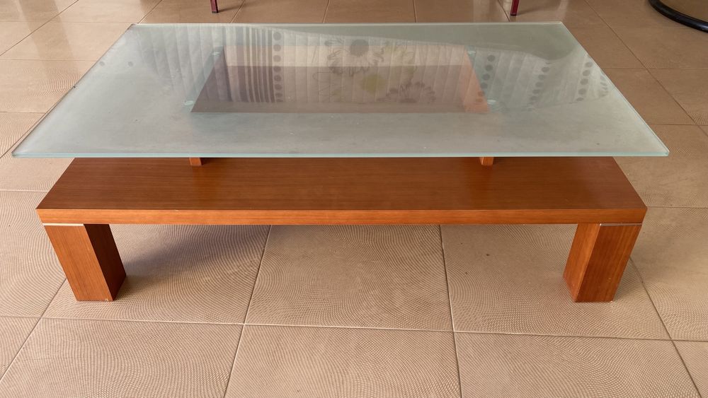 Mesa centro cerejeita c/ vidro64585165190146122