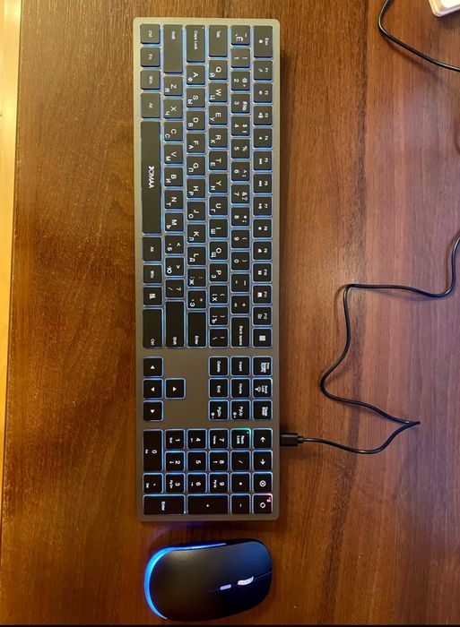 Teclado ultra slim sem fios retroiluminado + rato