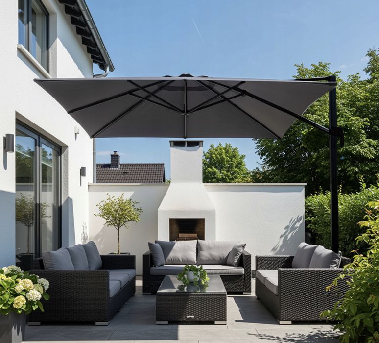 Parasol ogrodowy 3x3 , mocny , stabilny , antracyt