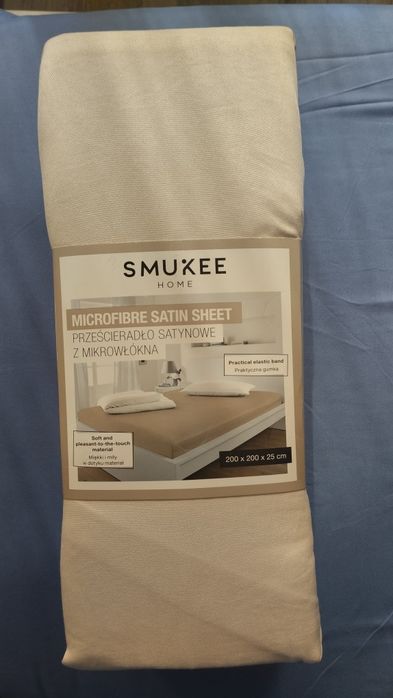 Prześcieradło satynowe z mikrowłókna Smukee 200x200x25
