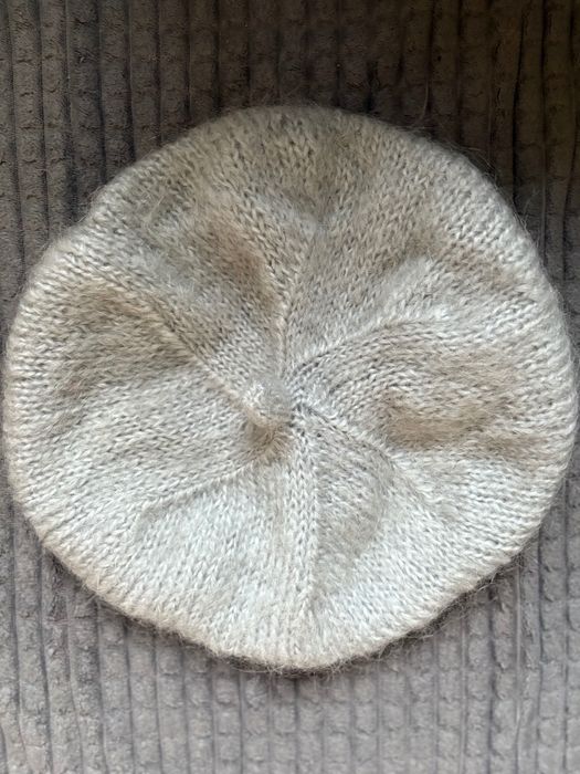 Czapka damska beret moher wełna angora lekka ciepła handmade
