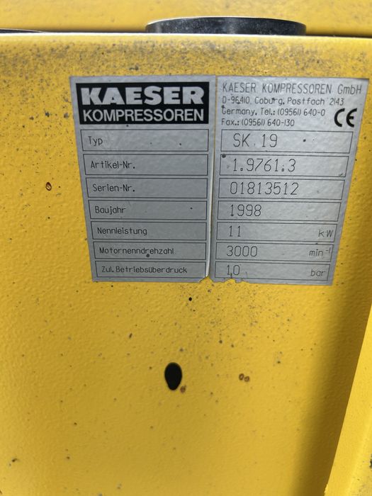 Kompresor śrubowy  KAESER SK 19 11KW 1.6 m3/min