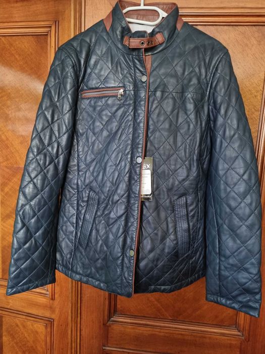 kurtka skorzana pikowana