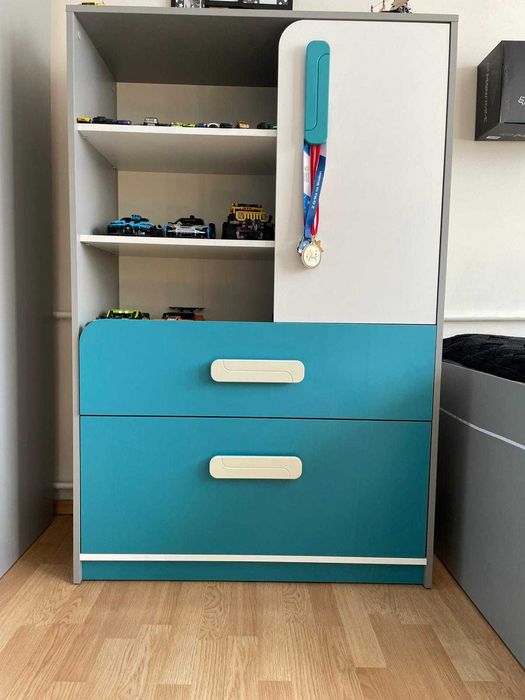 Meble Dziecięce IQ, Super Stan, Szafa Narożna, 7 Elementów