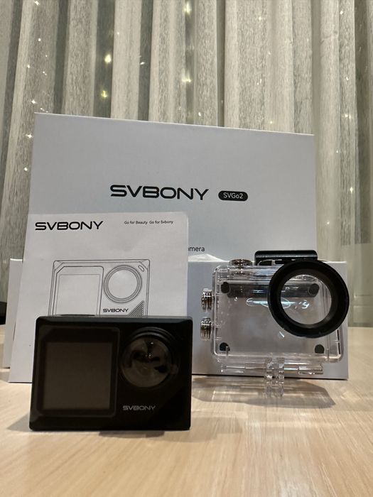 Екшн‑камера SVBONY SVGo2 4K, водонепроникна, дві батареї + штатив