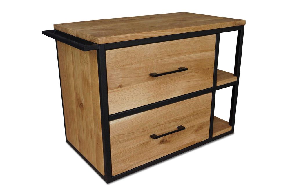 Drewniana szafka pod umywalkę wisząca lity dąb 80 cm