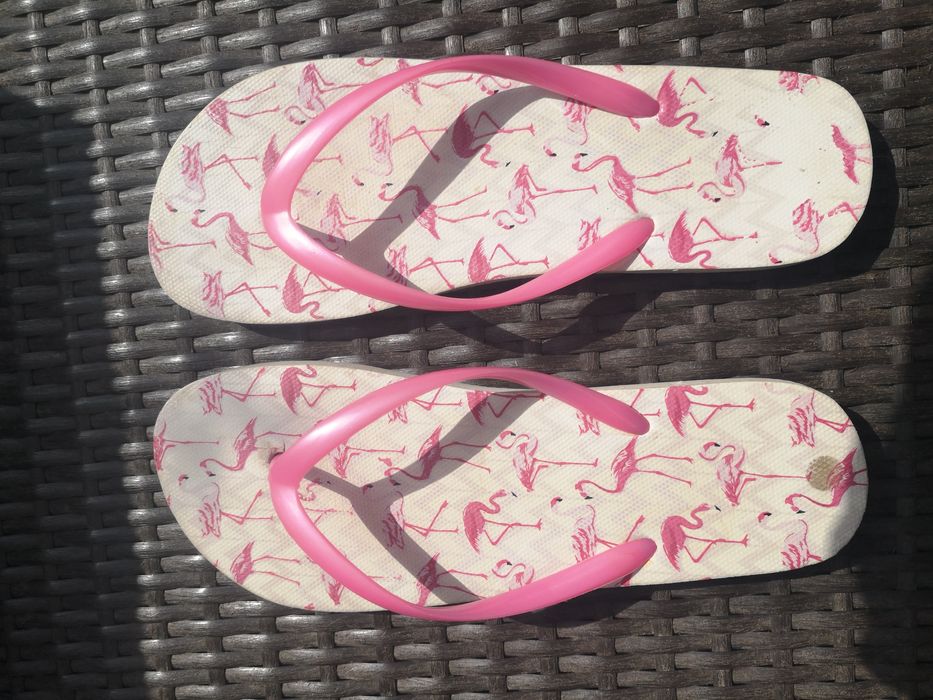 Klapki Japonki w różowe flamingi 38 /39