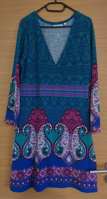 Vestido Étnico Estampado Verde, M/L