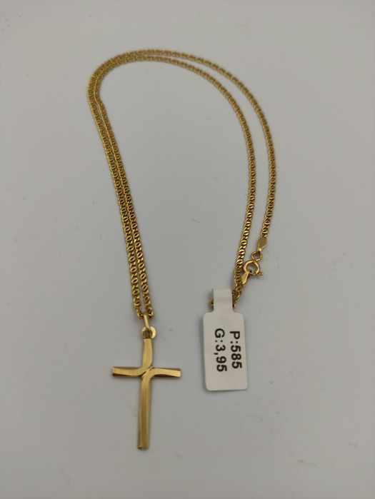 Złoty łańcuszek z krzyżykiem 585