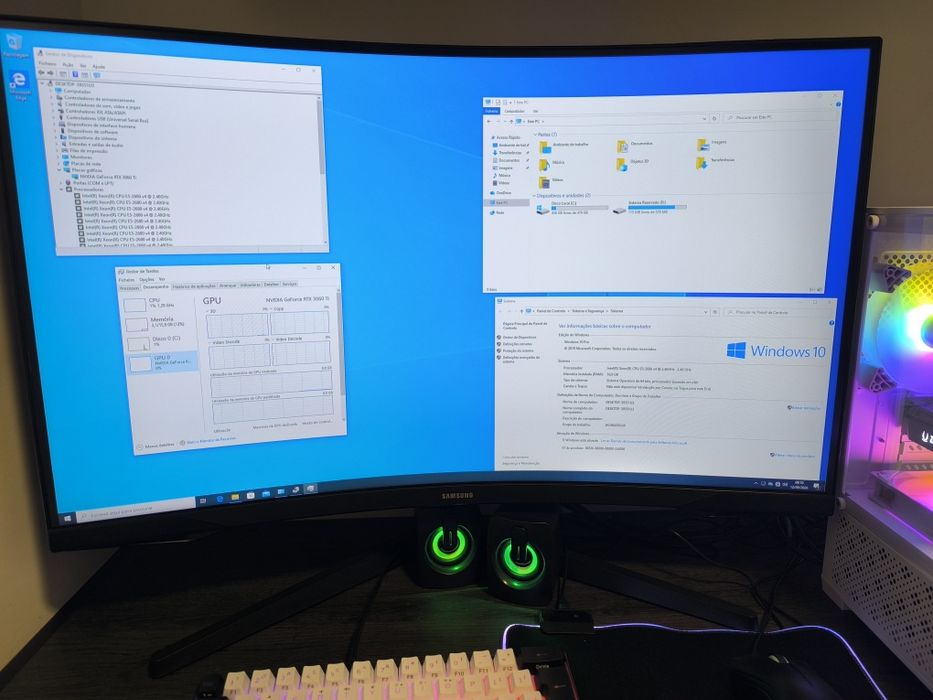 Pc Gaming 3060Ti + Ecrã + Periféricos 3x Sem Juros
