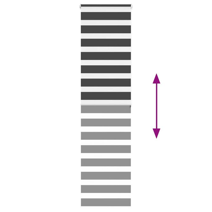 Vidaxl Roleta Zebra, Czarna, Szerokość Tkaniny 50,9 Cm, Poliester