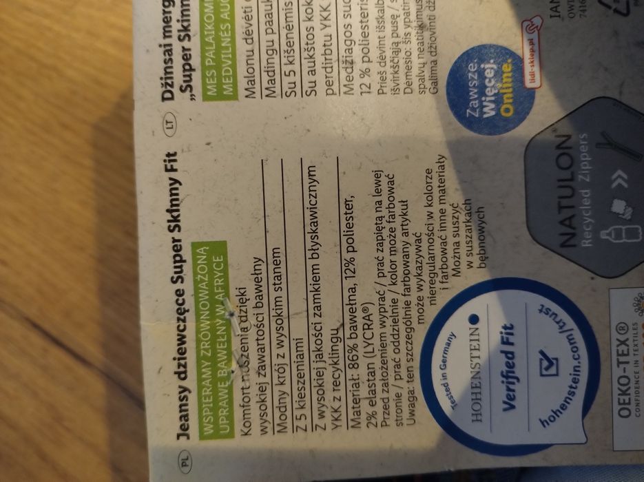 Spodnie dziewczęce r 164 jeansy wysoki stan