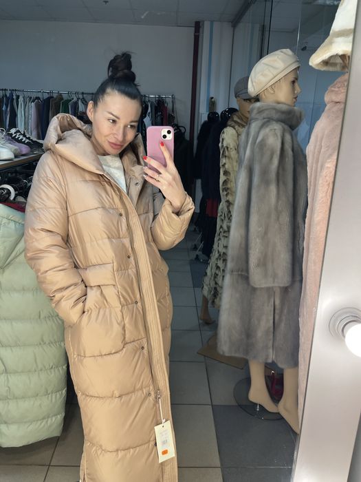 Розпродаж! Довге  пальто в кольорі пудра розмір M та L