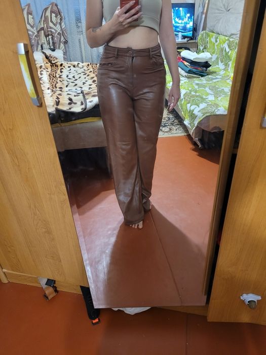 Продам теплі мега зручні утеплення штани з екошкіри