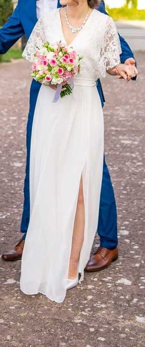 suknia ślubna boho koronka 34 trendyol sesja