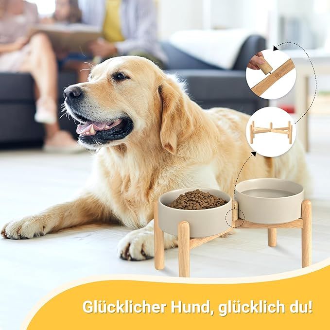SPUNKYJUNKY Ceramiczne miski dla psa, (850 ml, szara)