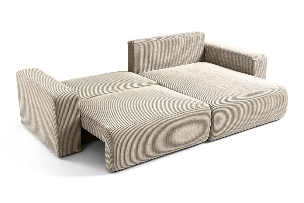 Sztruksowy narożnik GUSTO poso z pojemnikiem i funkcją spania! HIT