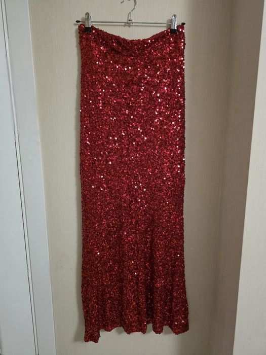 Спідниця юбка в паєтках червона