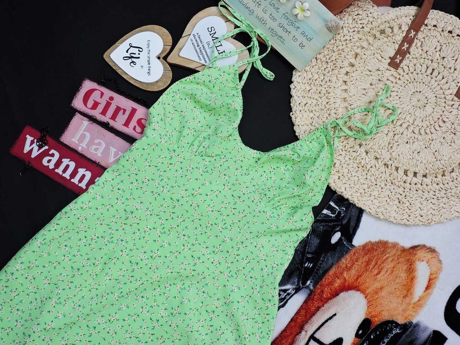 Shein Letnia sukienka zieleń kwiatuszki j Nowa 36