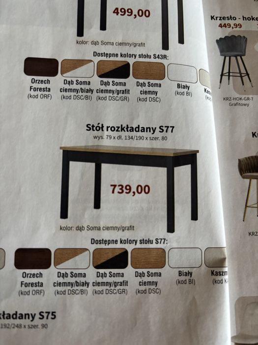 Stół rozkładany