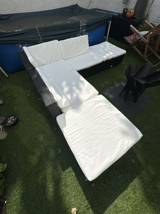 Sofa exterior em rattan 210x210x55