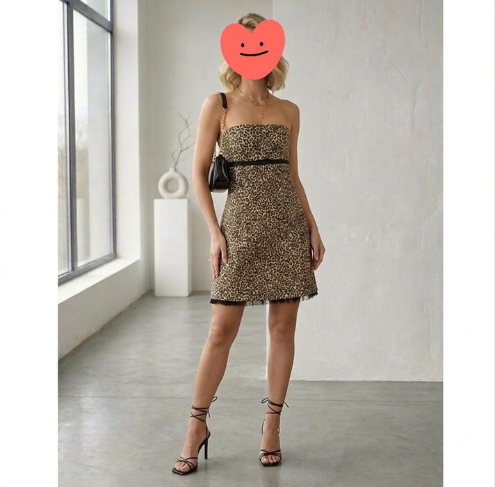 Sukienka Mini w Panterkę | Leopard Print | Rozmiar M | Stan Idealny