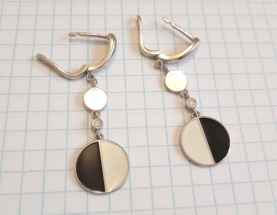 Сережки Срібло 925 проба. Емаль. Вага 5,4 г