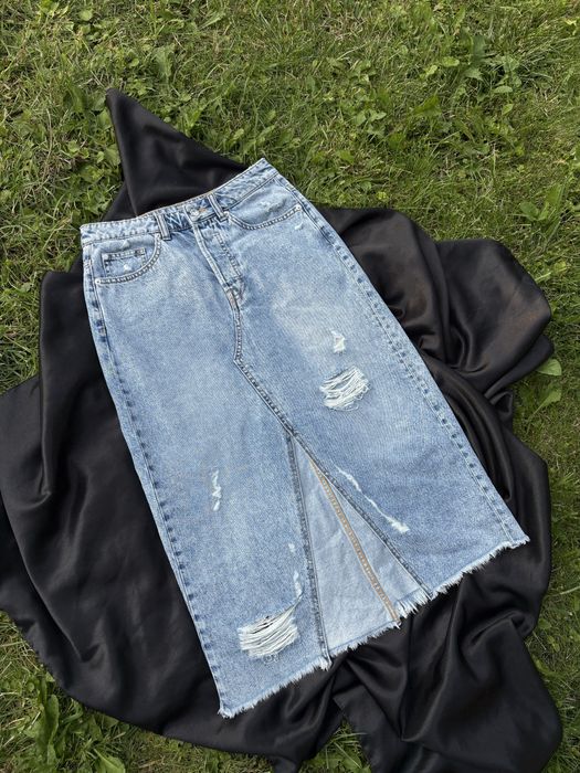 Джинсова спідниця міді H&M