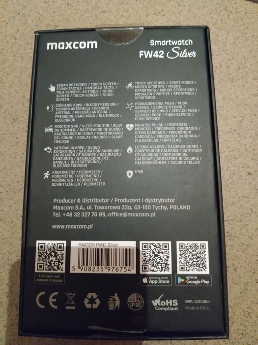 Smartwatch Maxcom Silver FW42