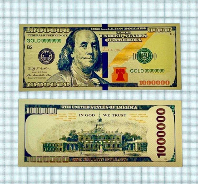 Nota de lembrança de 1 milhão de dólares