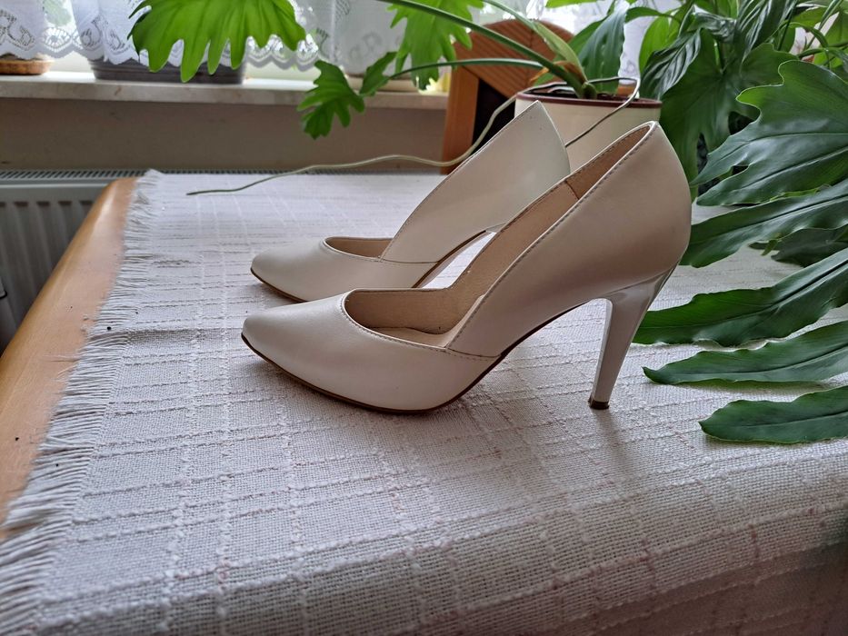Buty ślubne kolor ivory, śmietankowy