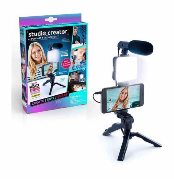 Studio Creator - Podcast/Vlogging Kit, Stand, Light, Microphone (New)64751240424705121