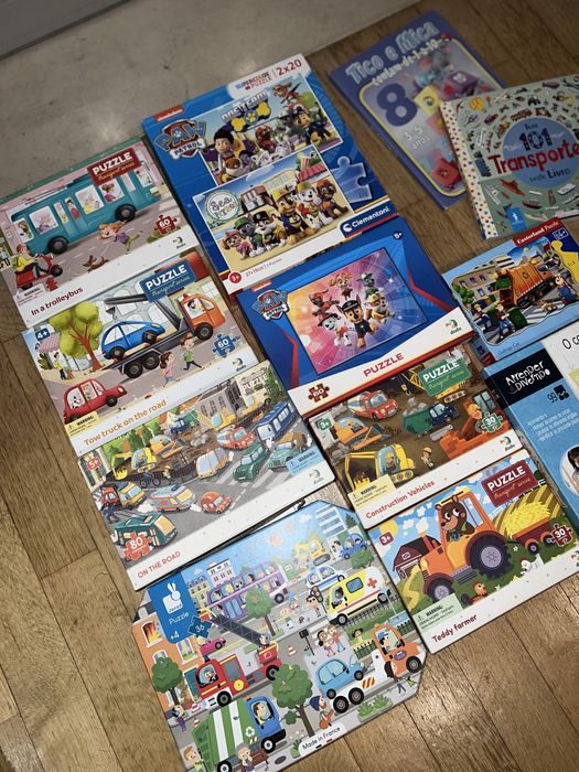 10 puzzles infantis + 2 livros